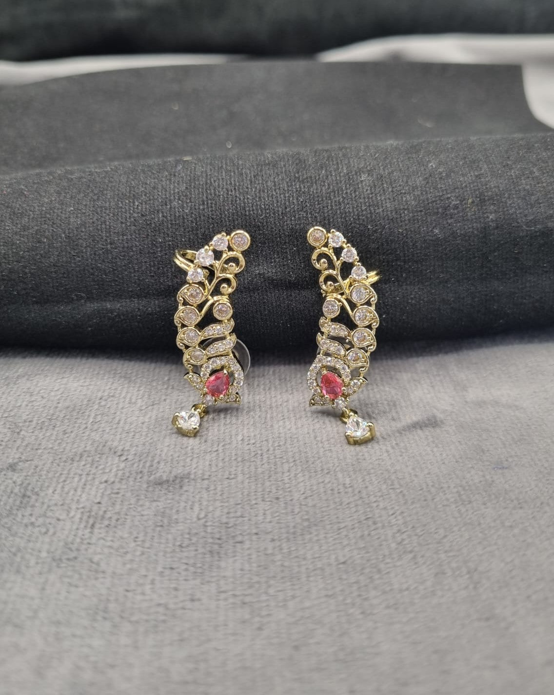 Swirl Ear Climber Earrings – Gold Tone